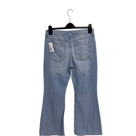 Forever 21 Junior Distressed Flared Denim Jean pants Light Blue size 27 - Picture 13 of 13